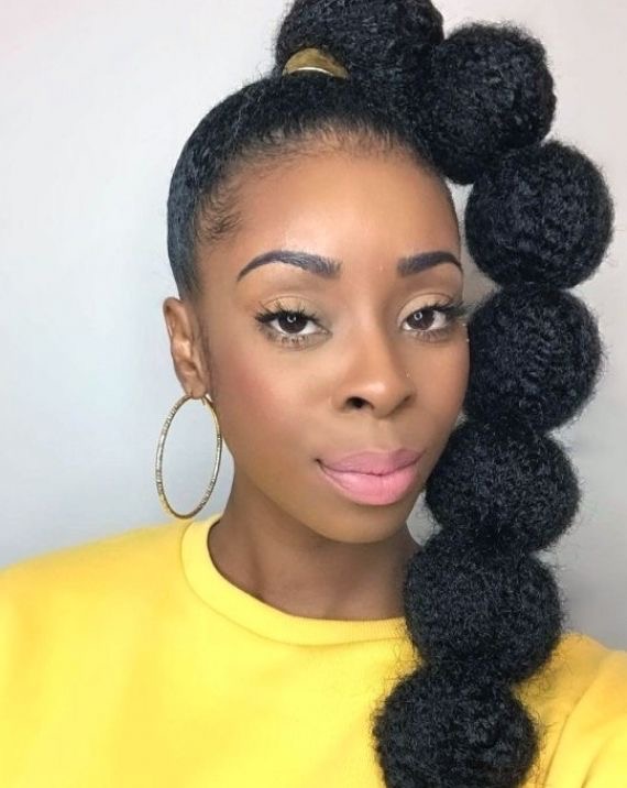 Bubble ponytail hairstyle for black women - All Things Savvy