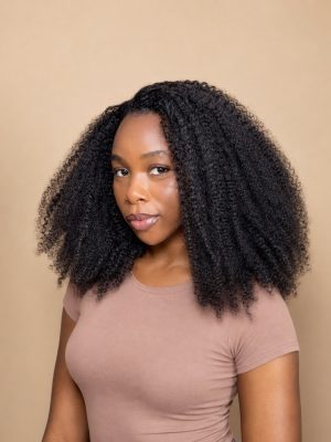 kinky curly synthetic clip ins